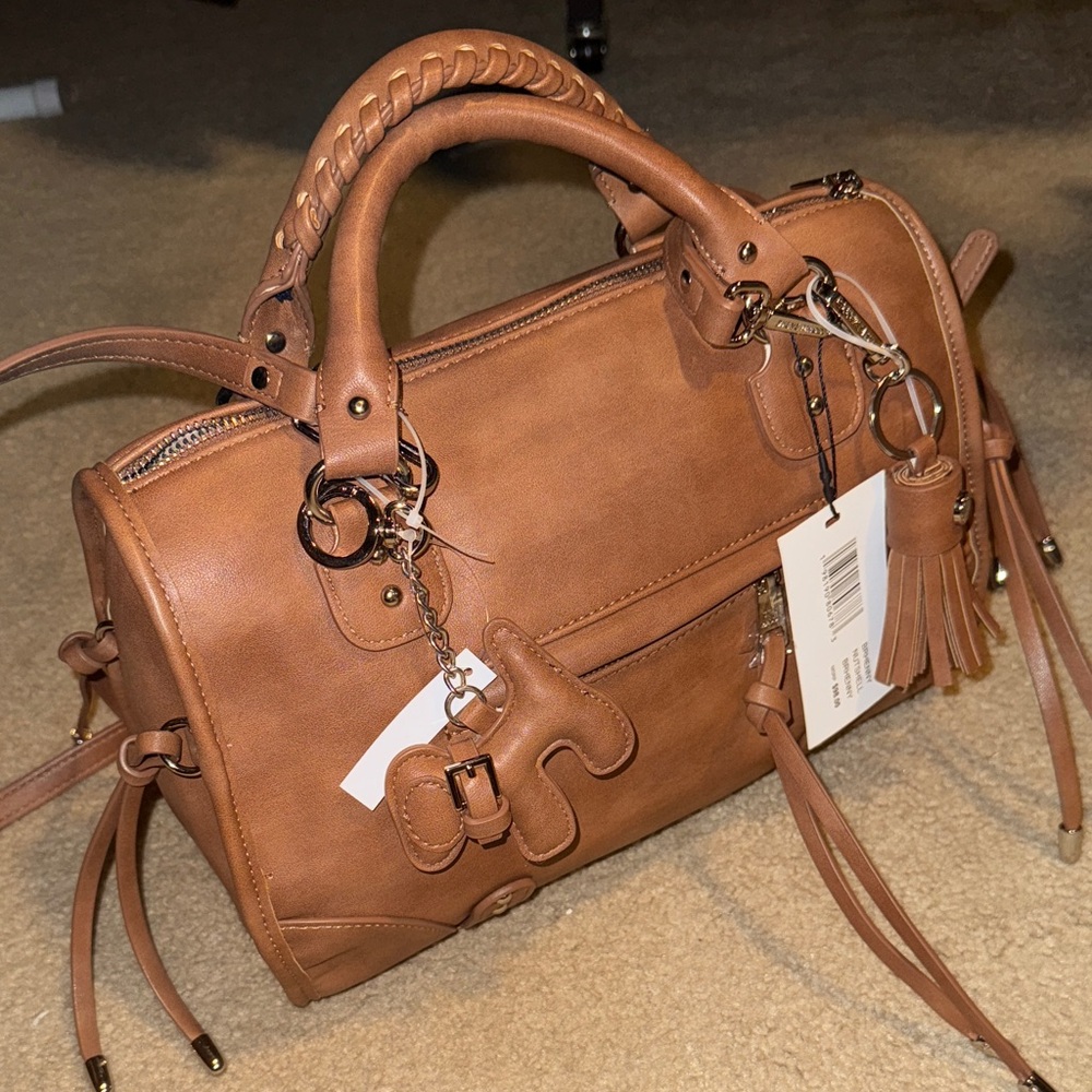 Steve Madden - Brown Faux Leather Handbag - flash sale